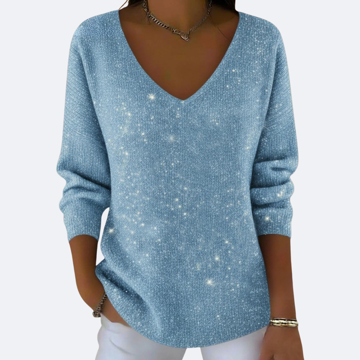 GIULIA - Elegante Maglione V-Neck con Glitter