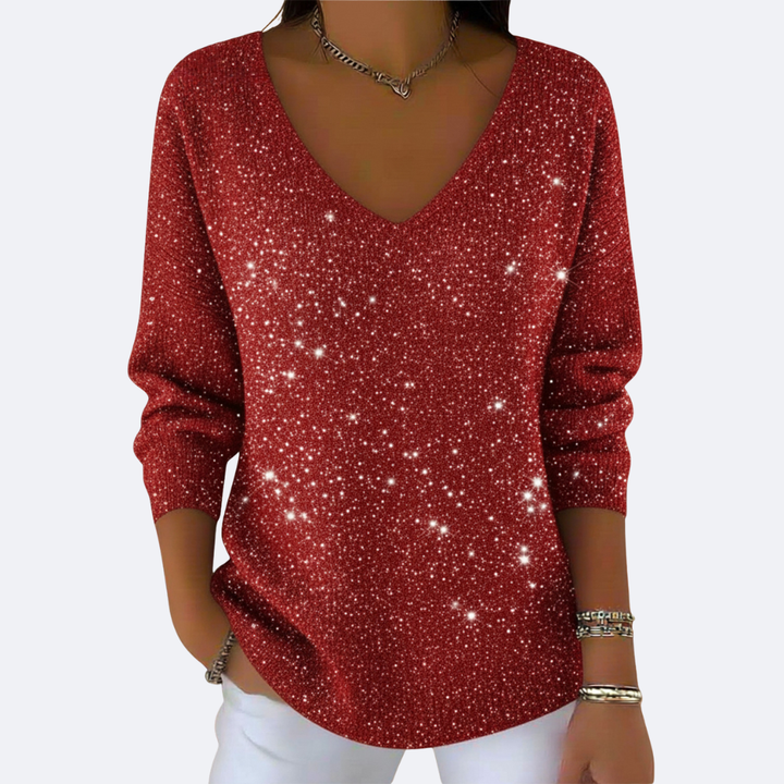 GIULIA - Elegante Maglione V-Neck con Glitter